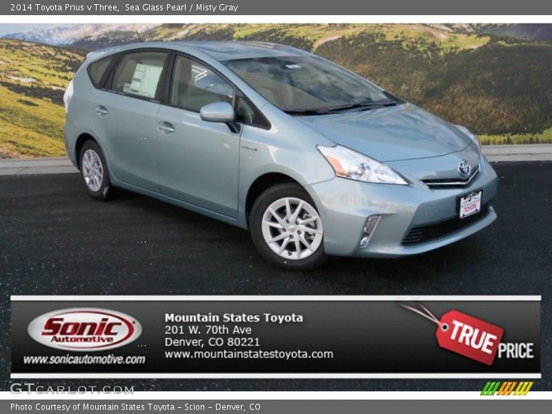 Sea Glass Pearl / Misty Gray 2014 Toyota Prius v Three
