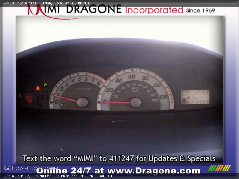 Polar White / Bisque 2008 Toyota Yaris S Sedan
