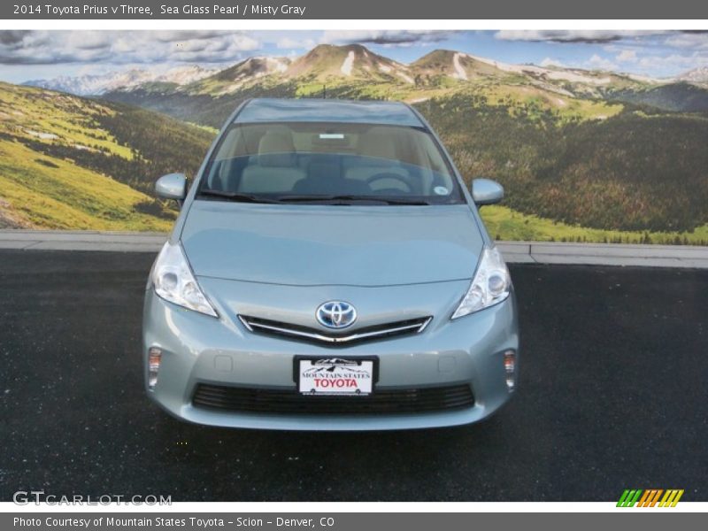 Sea Glass Pearl / Misty Gray 2014 Toyota Prius v Three