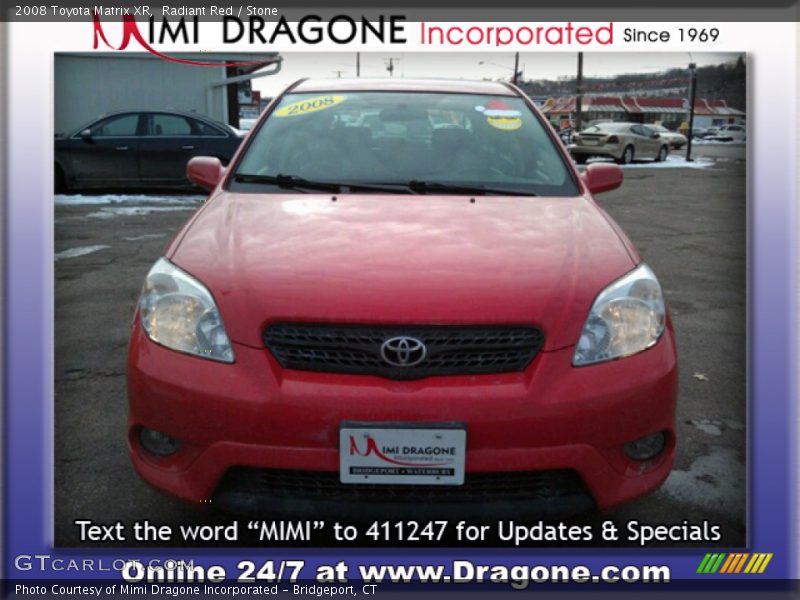 Radiant Red / Stone 2008 Toyota Matrix XR