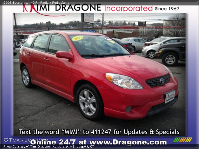 Radiant Red / Stone 2008 Toyota Matrix XR