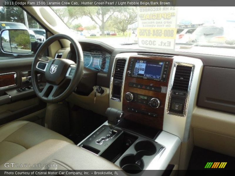 Hunter Green Pearl / Light Pebble Beige/Bark Brown 2011 Dodge Ram 1500 Laramie Crew Cab