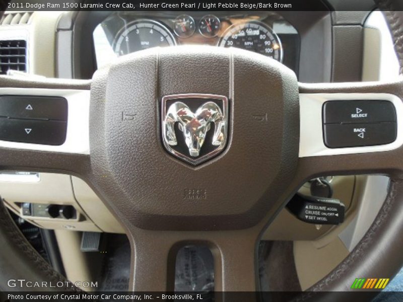 Hunter Green Pearl / Light Pebble Beige/Bark Brown 2011 Dodge Ram 1500 Laramie Crew Cab