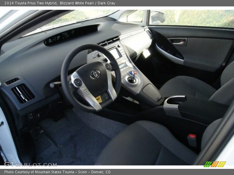 Blizzard White Pearl / Dark Gray 2014 Toyota Prius Two Hybrid