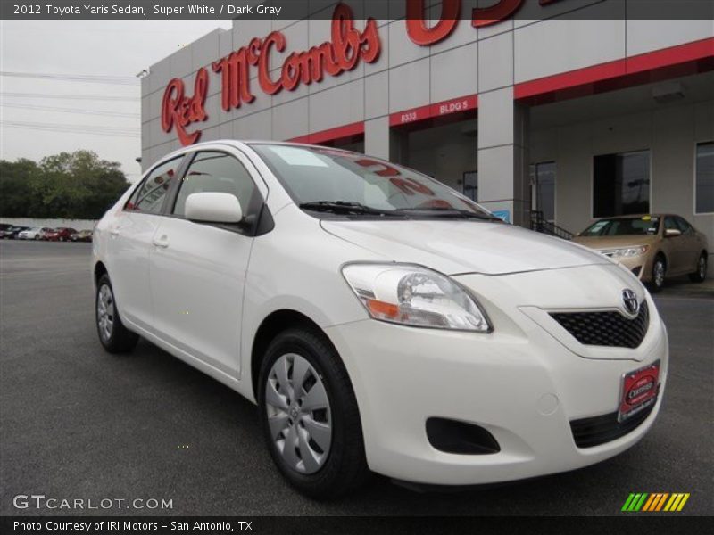 Super White / Dark Gray 2012 Toyota Yaris Sedan