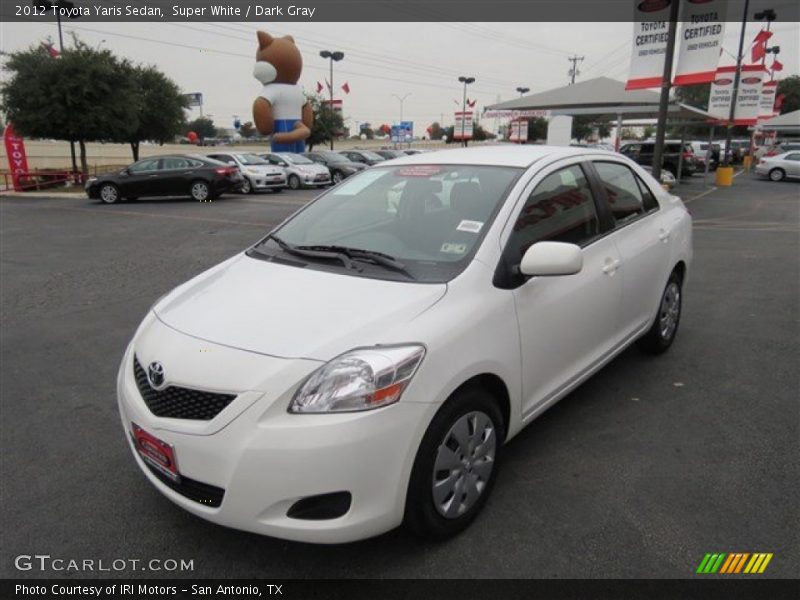 Super White / Dark Gray 2012 Toyota Yaris Sedan