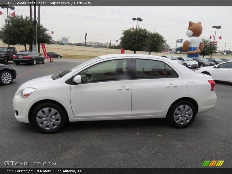 Super White / Dark Gray 2012 Toyota Yaris Sedan