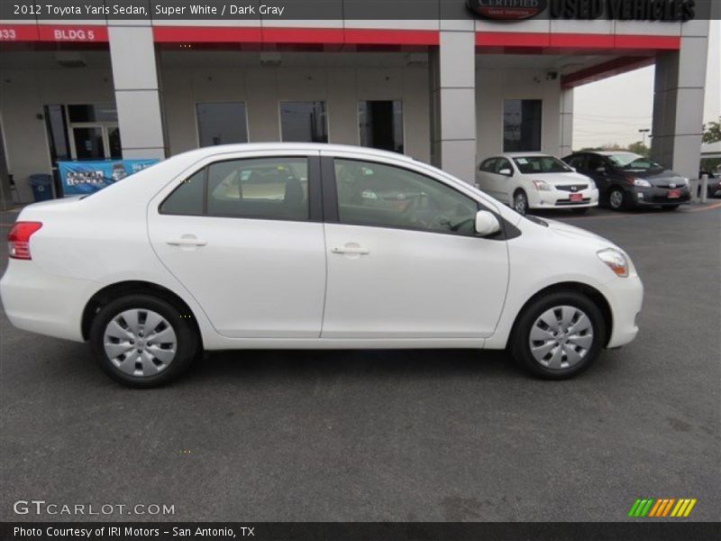 Super White / Dark Gray 2012 Toyota Yaris Sedan