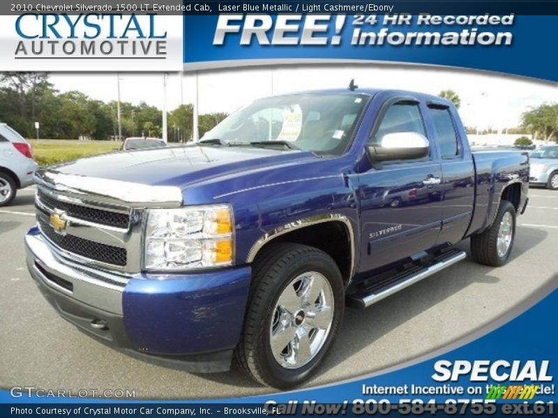 Laser Blue Metallic / Light Cashmere/Ebony 2010 Chevrolet Silverado 1500 LT Extended Cab