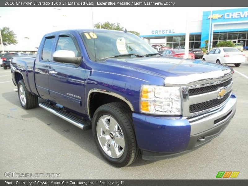 Laser Blue Metallic / Light Cashmere/Ebony 2010 Chevrolet Silverado 1500 LT Extended Cab