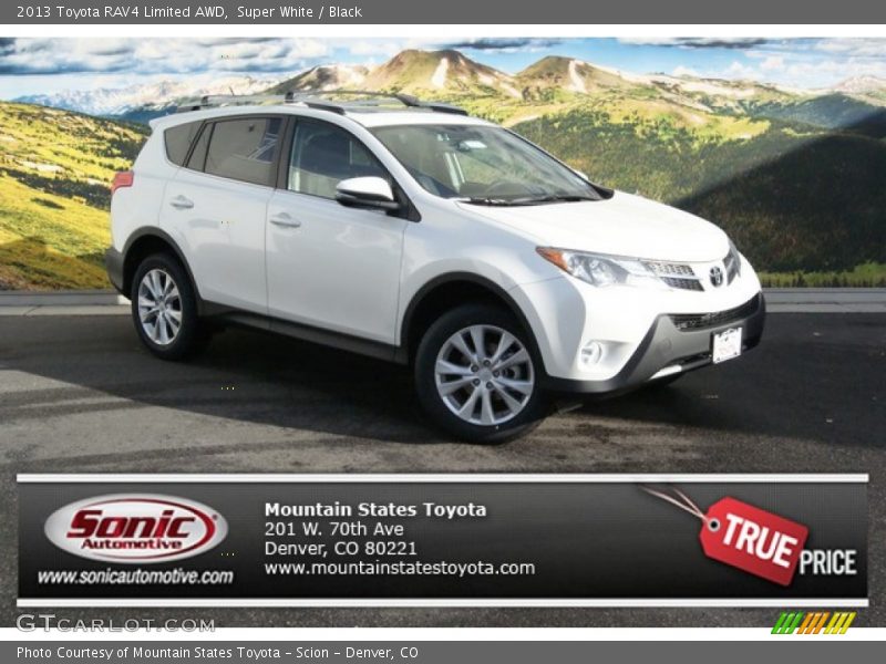 Super White / Black 2013 Toyota RAV4 Limited AWD