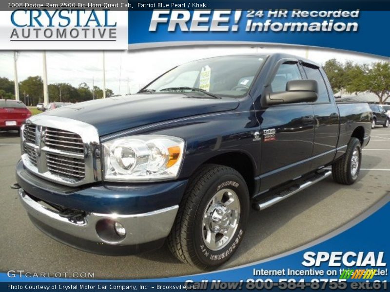 Patriot Blue Pearl / Khaki 2008 Dodge Ram 2500 Big Horn Quad Cab