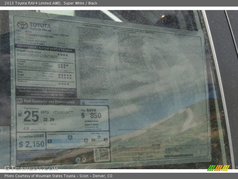 Super White / Black 2013 Toyota RAV4 Limited AWD