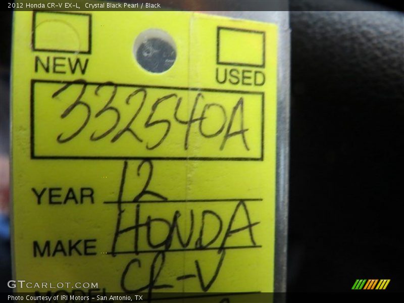 Crystal Black Pearl / Black 2012 Honda CR-V EX-L
