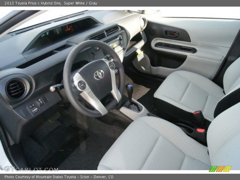 Super White / Gray 2013 Toyota Prius c Hybrid One