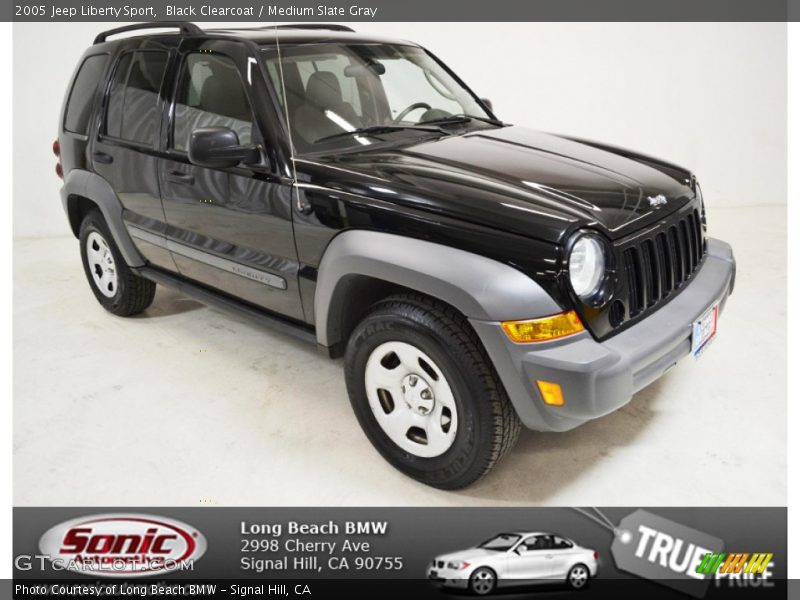 Black Clearcoat / Medium Slate Gray 2005 Jeep Liberty Sport