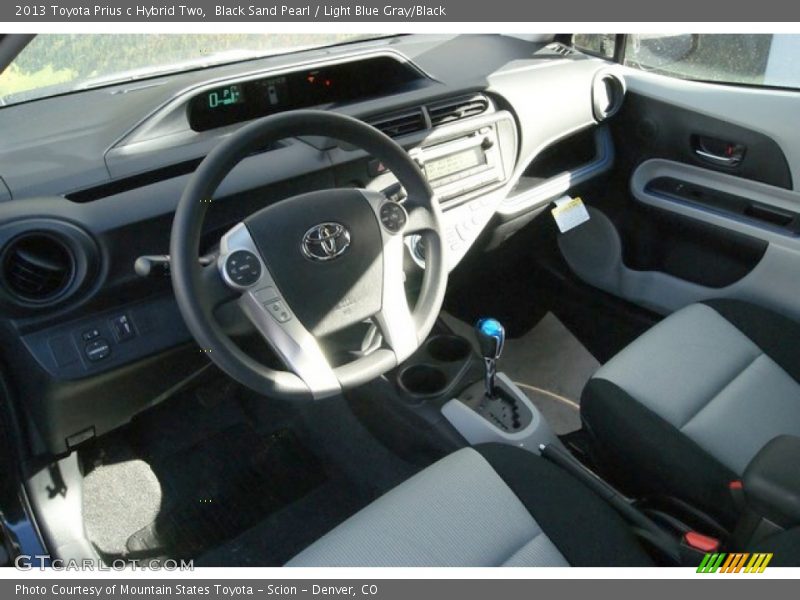 Black Sand Pearl / Light Blue Gray/Black 2013 Toyota Prius c Hybrid Two