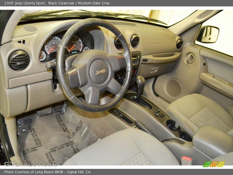 Black Clearcoat / Medium Slate Gray 2005 Jeep Liberty Sport