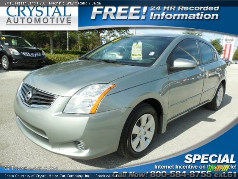 Magnetic Gray Metallic / Beige 2011 Nissan Sentra 2.0