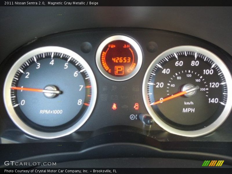 Magnetic Gray Metallic / Beige 2011 Nissan Sentra 2.0