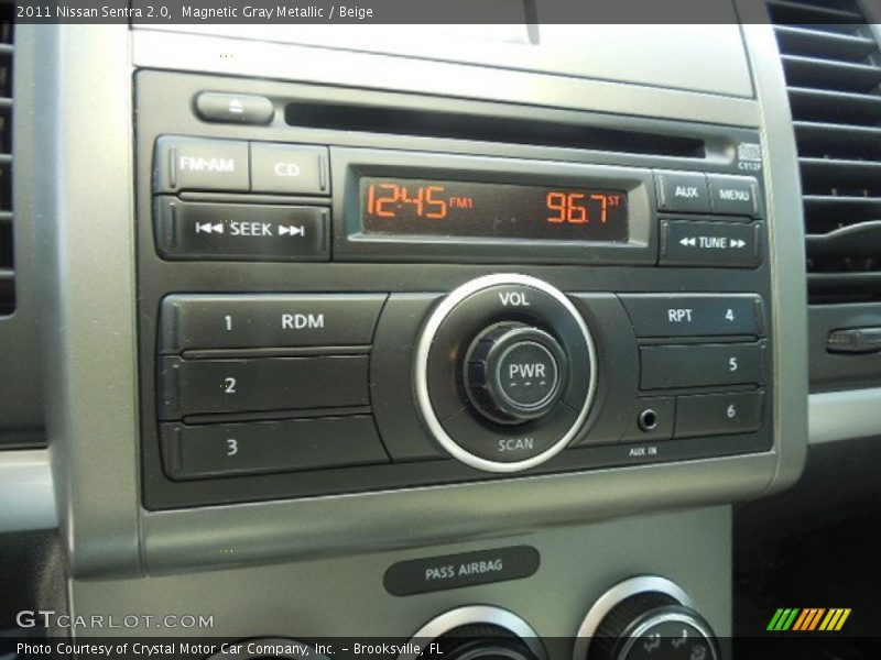 Magnetic Gray Metallic / Beige 2011 Nissan Sentra 2.0