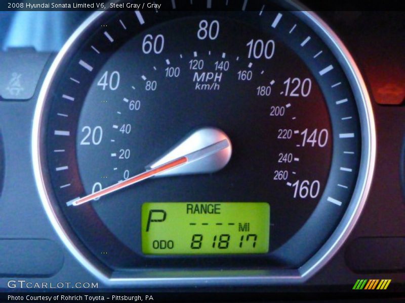 Steel Gray / Gray 2008 Hyundai Sonata Limited V6
