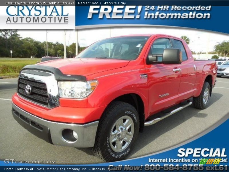 Radiant Red / Graphite Gray 2008 Toyota Tundra SR5 Double Cab 4x4