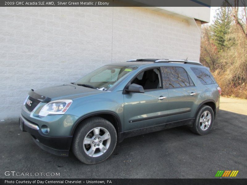 Silver Green Metallic / Ebony 2009 GMC Acadia SLE AWD