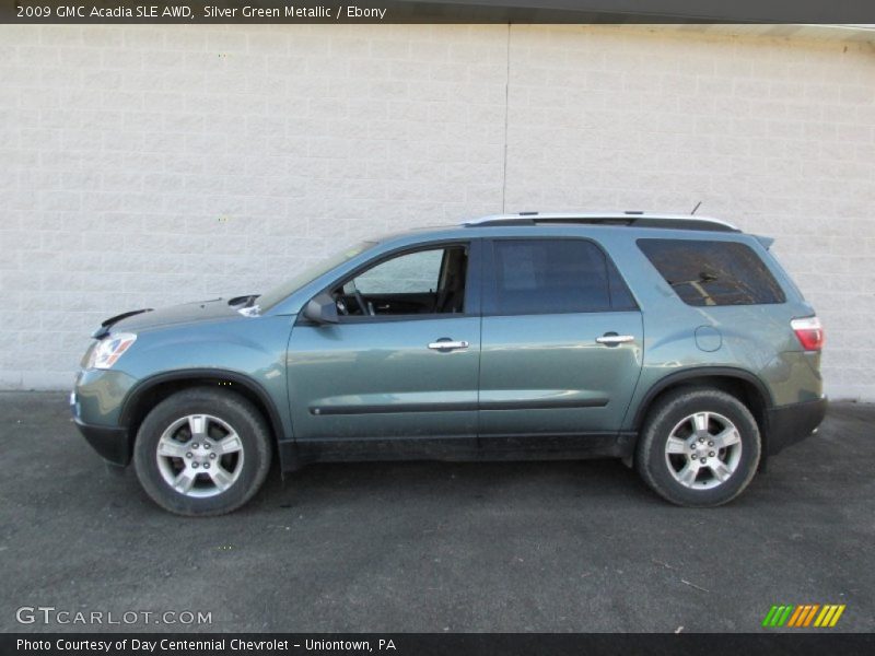 Silver Green Metallic / Ebony 2009 GMC Acadia SLE AWD
