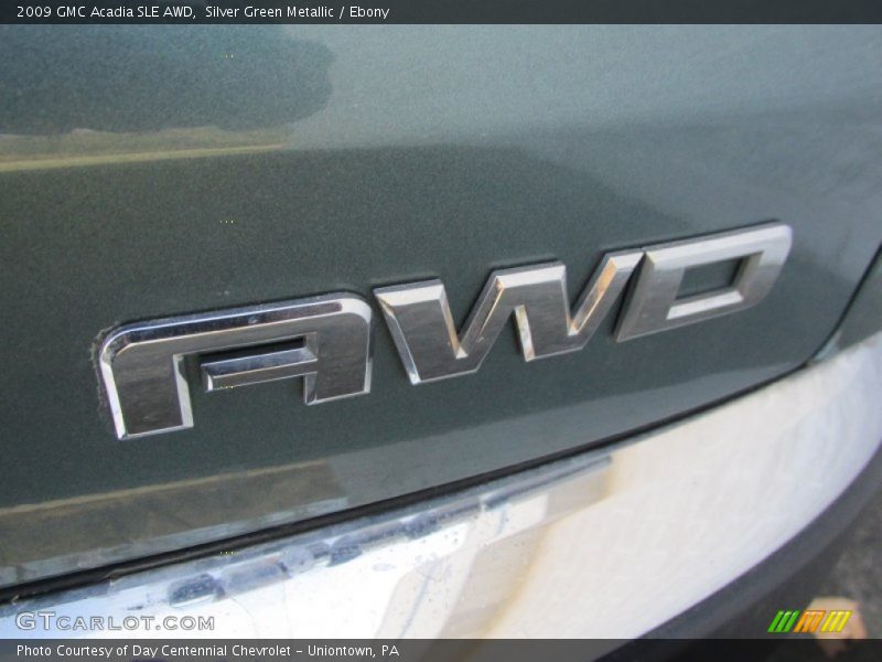 Silver Green Metallic / Ebony 2009 GMC Acadia SLE AWD