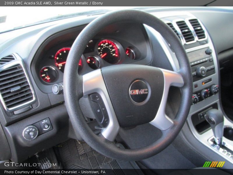 Silver Green Metallic / Ebony 2009 GMC Acadia SLE AWD