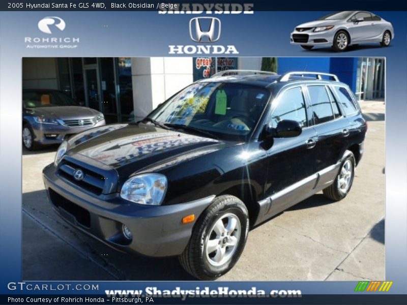 Black Obsidian / Beige 2005 Hyundai Santa Fe GLS 4WD