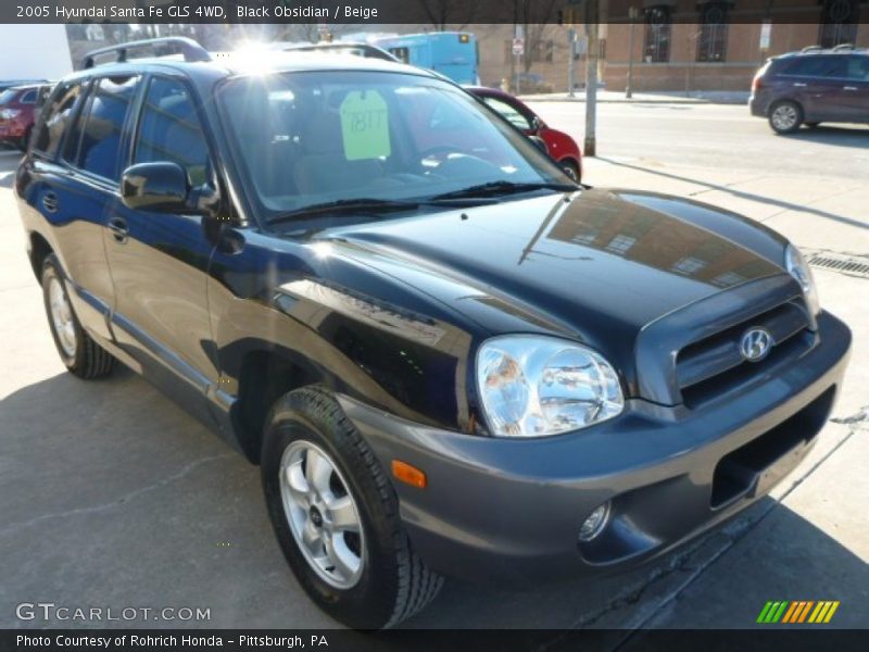 Black Obsidian / Beige 2005 Hyundai Santa Fe GLS 4WD