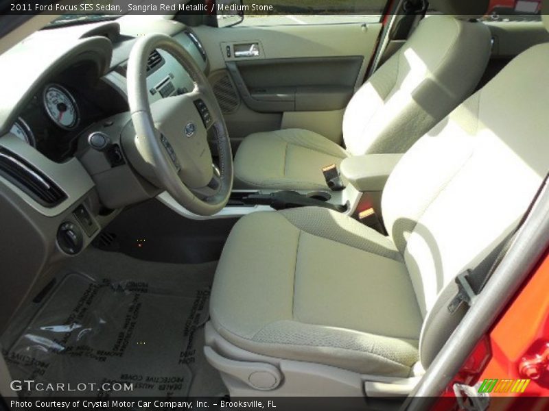Sangria Red Metallic / Medium Stone 2011 Ford Focus SES Sedan