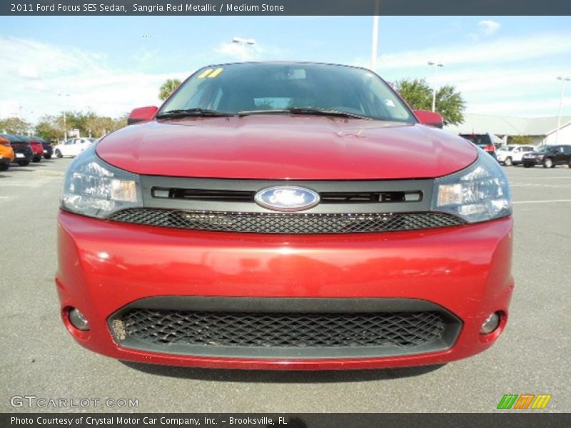 Sangria Red Metallic / Medium Stone 2011 Ford Focus SES Sedan