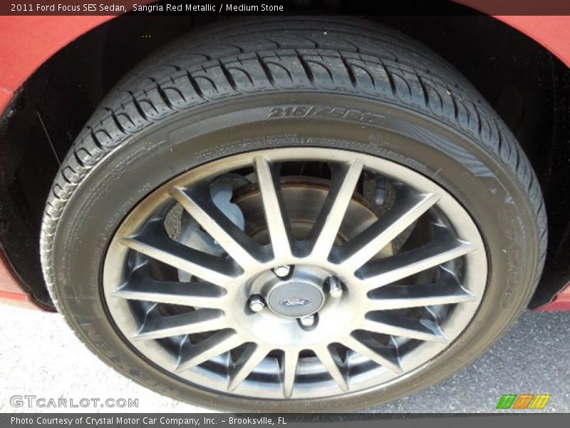 Sangria Red Metallic / Medium Stone 2011 Ford Focus SES Sedan