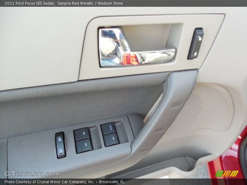 Sangria Red Metallic / Medium Stone 2011 Ford Focus SES Sedan