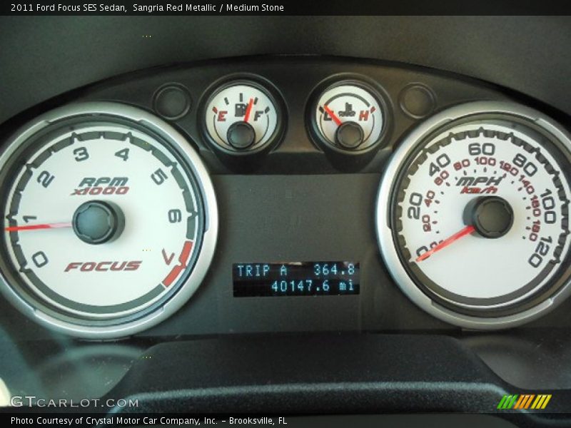 Sangria Red Metallic / Medium Stone 2011 Ford Focus SES Sedan