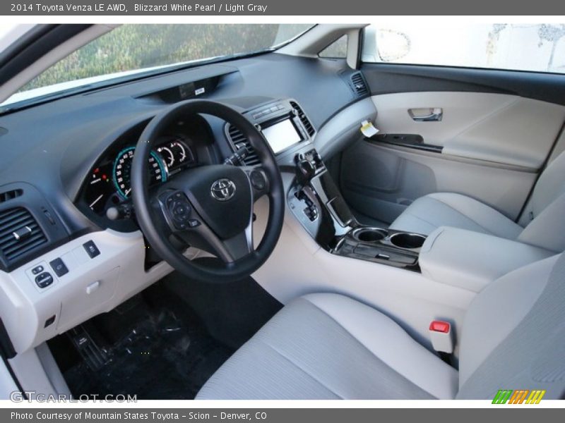 Blizzard White Pearl / Light Gray 2014 Toyota Venza LE AWD