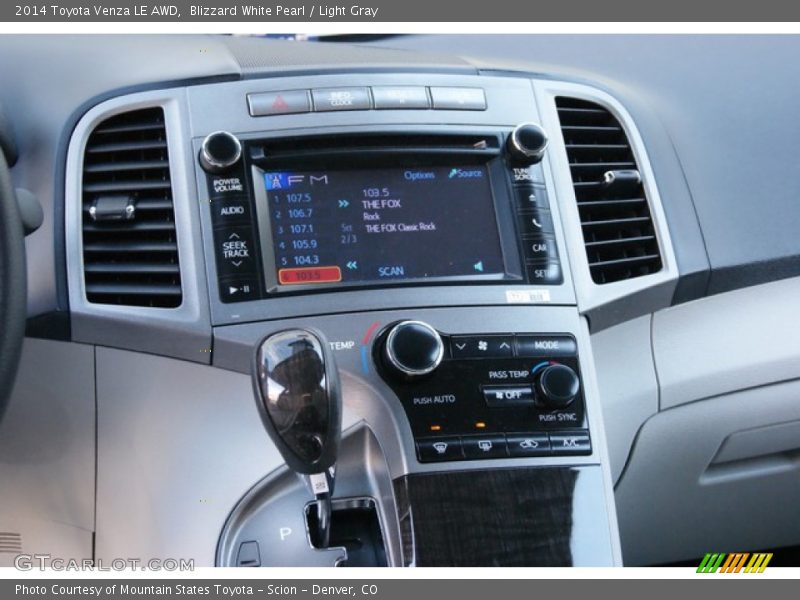 Blizzard White Pearl / Light Gray 2014 Toyota Venza LE AWD