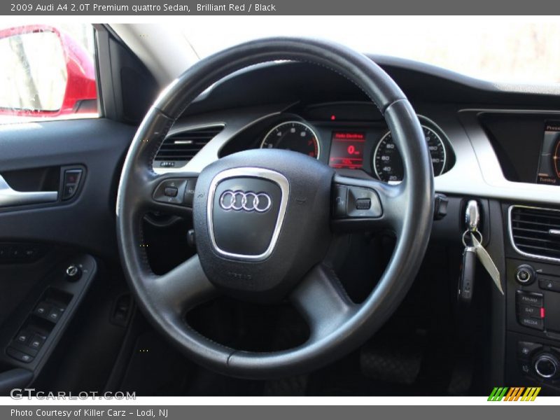 Brilliant Red / Black 2009 Audi A4 2.0T Premium quattro Sedan