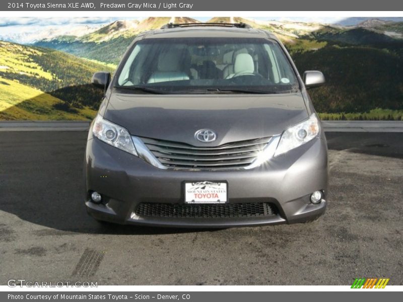 Predawn Gray Mica / Light Gray 2014 Toyota Sienna XLE AWD