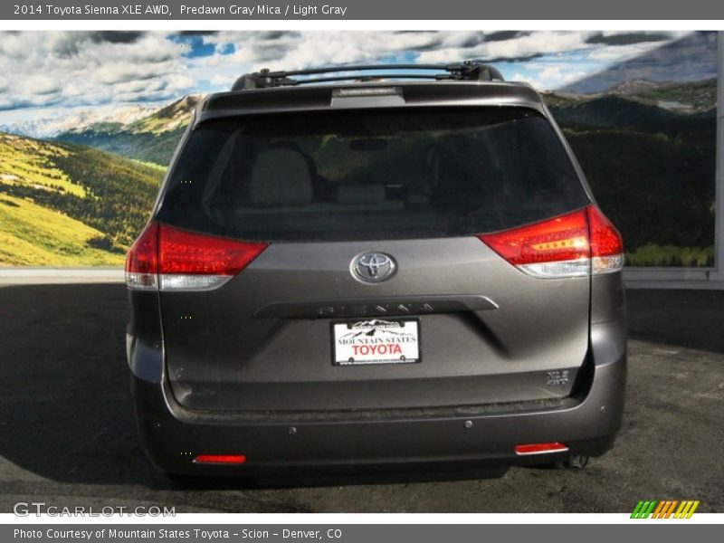 Predawn Gray Mica / Light Gray 2014 Toyota Sienna XLE AWD