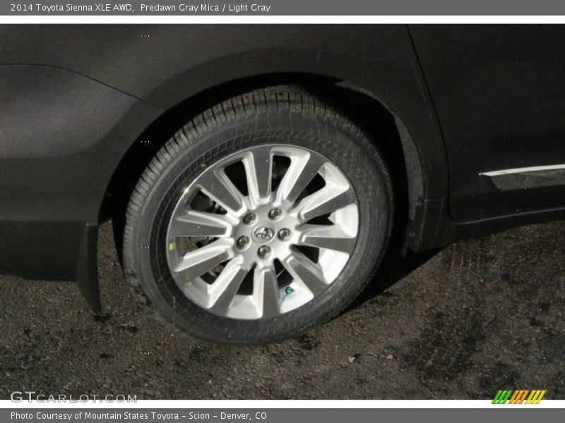 Predawn Gray Mica / Light Gray 2014 Toyota Sienna XLE AWD