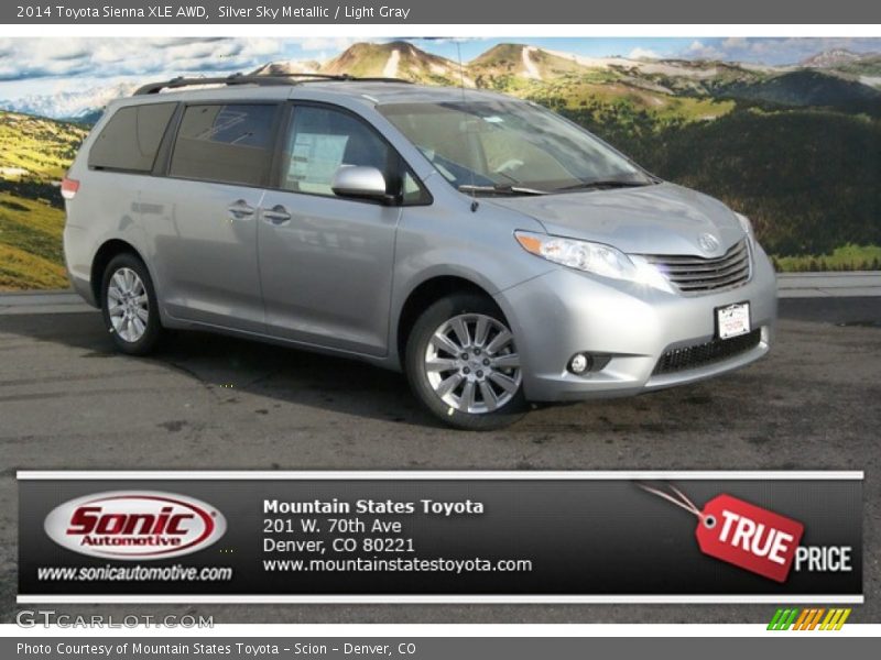 Silver Sky Metallic / Light Gray 2014 Toyota Sienna XLE AWD