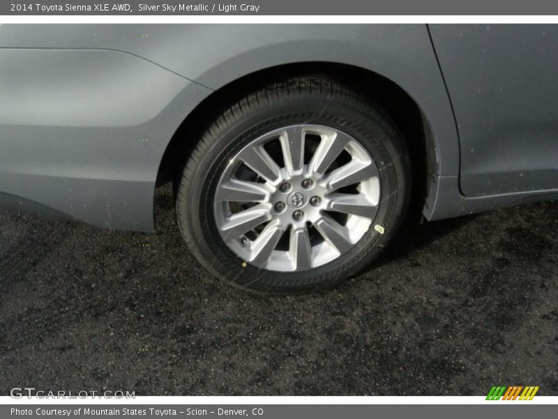 Silver Sky Metallic / Light Gray 2014 Toyota Sienna XLE AWD