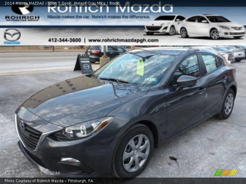 Meteor Gray Mica / Black 2014 Mazda MAZDA3 i Sport 5 Door