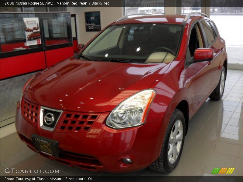 Venom Red Pearl / Black/Red 2008 Nissan Rogue SL AWD