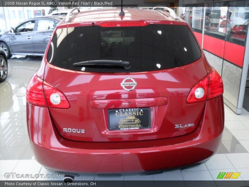 Venom Red Pearl / Black/Red 2008 Nissan Rogue SL AWD