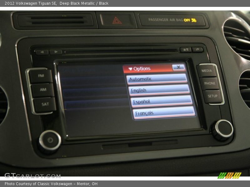 Deep Black Metallic / Black 2012 Volkswagen Tiguan SE